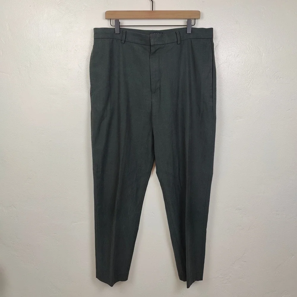 COS Mens Pants 36R Dark‎ Green Lyocell Cotton Blend Minimalist Quiet Luxury